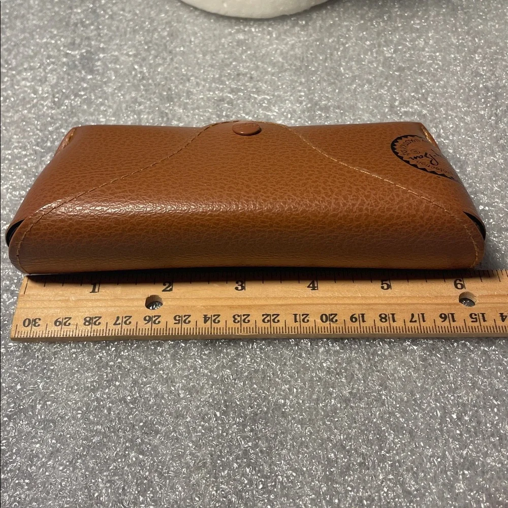 Ray-Ban Leather soft side sunglass case brown tan